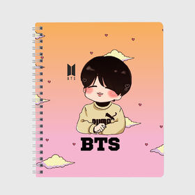 Тетрадь с принтом BTS в Ухте, 100% бумага | 48 листов, плотность листов — 60 г/м2, плотность картонной обложки — 250 г/м2. Листы скреплены сбоку удобной пружинной спиралью. Уголки страниц и обложки скругленные. Цвет линий — светло-серый
 | bangtanboys | blackpink | bts | btsarmy | jhope | jimin | jin | jungkook | kimtaehyung | kpop | suga | taehyung | бтс | кпоп
