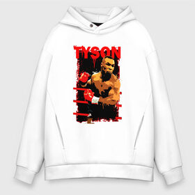 Мужское худи Oversize хлопок с принтом TYSON в Ухте, френч-терри — 70% хлопок, 30% полиэстер. Мягкий теплый начес внутри —100% хлопок | боковые карманы, эластичные манжеты и нижняя кромка, капюшон на магнитной кнопке | Тематика изображения на принте: art | box | fighter | iron | mike tyson | punch | rocky | sport | арт | боец | бокс | железный | й | канаты | майк тайсон | парню | перчатки | прикольная | ринг | рокки | спорт | тайсон | удар | человек | чемпион