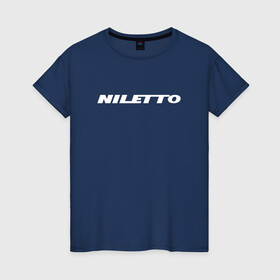 Женская футболка хлопок с принтом Niletto в Ухте, 100% хлопок | прямой крой, круглый вырез горловины, длина до линии бедер, слегка спущенное плечо | logo | niletto | логотип | любимка niletto | нилето