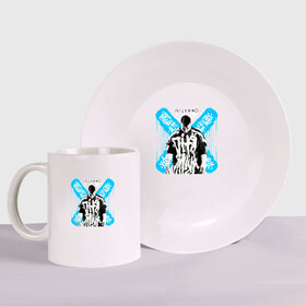 Набор: тарелка + кружка с принтом Niletto в Ухте, керамика | Кружка: объем — 330 мл, диаметр — 80 мм. Принт наносится на бока кружки, можно сделать два разных изображения. 
Тарелка: диаметр - 210 мм, диаметр для нанесения принта - 120 мм. | Тематика изображения на принте: album | art | girl | music | niletto | track | альбом | арт | девушка | любимка | музыка | нилето | нилетто | трек