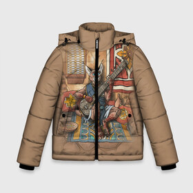 Зимняя куртка для мальчиков 3D с принтом Кот музыкант #17 в Ухте, ткань верха — 100% полиэстер; подклад — 100% полиэстер, утеплитель — 100% полиэстер | длина ниже бедра, удлиненная спинка, воротник стойка и отстегивающийся капюшон. Есть боковые карманы с листочкой на кнопках, утяжки по низу изделия и внутренний карман на молнии. 

Предусмотрены светоотражающий принт на спинке, радужный светоотражающий элемент на пуллере молнии и на резинке для утяжки | киска | кот | котафей | котик | кошечка | кошка | метал | металл | музыка | музыкант | рок | фольклор