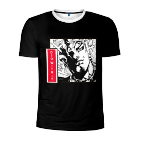 Мужская футболка 3D спортивная с принтом Jojos bizarre adventure Dio в Ухте, 100% полиэстер с улучшенными характеристиками | приталенный силуэт, круглая горловина, широкие плечи, сужается к линии бедра | deal with it | jojo bizarre adventure | jojo bizarre adventure dio | дио | невероятные приключения джо джо | невероятные приключения джоджо