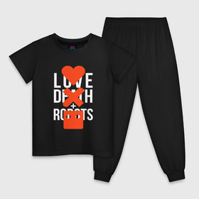 Детская пижама хлопок с принтом LOVE DEATH ROBOTS (LDR) в Ухте, 100% хлопок |  брюки и футболка прямого кроя, без карманов, на брюках мягкая резинка на поясе и по низу штанин
 | death | fantastic | future | ldr | love | love death and robots | love death robots | netflix | robots | sci fi | будущее | лдр | любовь | нетфликс | роботы | фантастика