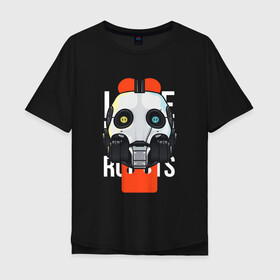 Мужская футболка хлопок Oversize с принтом  LOVE DEATH ROBOTS (LDR) в Ухте, 100% хлопок | свободный крой, круглый ворот, “спинка” длиннее передней части | death | fantastic | future | ldr | love | love death and robots | love death robots | netflix | robots | sci fi | будущее | лдр | любовь | нетфликс | роботы | фантастика