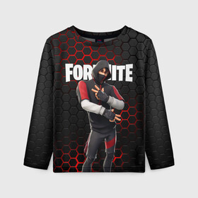 Детский лонгслив 3D с принтом FORTNITE IKONIK | ФОРТНАЙТ ИКОНИК в Ухте, 100% полиэстер | длинные рукава, круглый вырез горловины, полуприлегающий силуэт
 | fortnite | fortnite 2 | fortnite x маршмелло | ikonik | marshmello | ninja | ninja streamer | иконик | ниндзя | фортнайт | фортнайт 2 | фортнайт глава 2