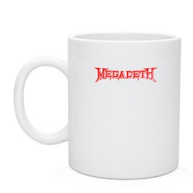 Кружка с принтом Megadeth в Ухте, керамика | объем — 330 мл, диаметр — 80 мм. Принт наносится на бока кружки, можно сделать два разных изображения | Тематика изображения на принте: dave mustaine | megadeth | music | rock | дирк вербурен | дэвид эллефсон | дэйв мастейн | кико лоурейро | мегадеф | музыка | рок | трэш метал | хард рок | хеви метал