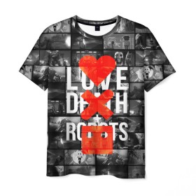 Мужская футболка 3D с принтом LOVE DEATH ROBOTS (LDR) в Ухте, 100% полиэфир | прямой крой, круглый вырез горловины, длина до линии бедер | death | fantastic | future | ldr | love | love death and robots | love death robots | netflix | robots | sci fi | будущее | лдр | любовь | нетфликс | роботы | фантастика
