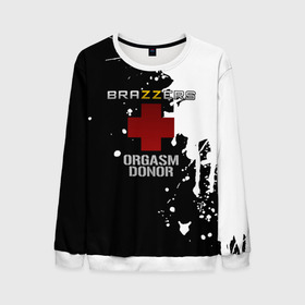 Мужской свитшот 3D с принтом Brazzers orgasm donor	 в Ухте, 100% полиэстер с мягким внутренним слоем | круглый вырез горловины, мягкая резинка на манжетах и поясе, свободная посадка по фигуре | brazzers | ананизм | бразерс | браззерс | братья | звезда | мостурба | надпись | прикол | проно хуб | сайт | с