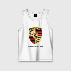 Детская майка хлопок с принтом PORSCHE | ПОРШЕ в Ухте,  |  | auto | boxter | cayenne | macan | porsche | sport | авто | автомобиль | автомобильные | бренд | каен | макан | марка | машины | порш | порше | премиум | спорт