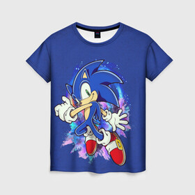 Женская футболка 3D Sonic: в Ухте, 100% полиэфир ( синтетическое хлопкоподобное полотно) | прямой крой, круглый вырез горловины, длина до линии бедер | sega | sonic | видеоигры | синий ёж | соник | супер ёж