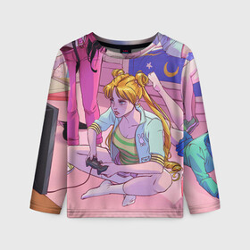 Детский лонгслив 3D SAILOR MOON: в Ухте, 100% полиэстер | длинные рукава, круглый вырез горловины, полуприлегающий силуэт
 | anime | gaming | japan | manga | sailor moon | аниме | девочка | девушка | игра | лунная призма | манга | сейлор мун | сэйлор мун | япония