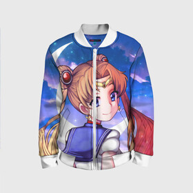 Детский бомбер 3D с принтом SAILOR MOON в Ухте, 100% полиэстер | застегивается на молнию, по бокам два кармана без застежек, мягкие манжеты, по низу бомбера и на воротнике — эластичная резинка | anime | japan | manga | sailor moon | аниме | девочка | девушка | лунная призма | манга | сейлор мун | сэйлор мун | япония