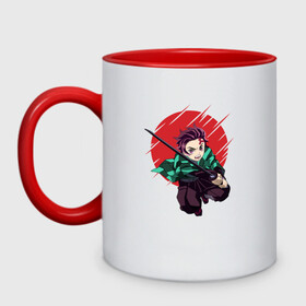 Кружка двухцветная с принтом KIMETSU NO YAIBA в Ухте, керамика | объем — 330 мл, диаметр — 80 мм. Цветная ручка и кайма сверху, в некоторых цветах — вся внутренняя часть | demon slayer | kimetsu no yaiba | nezuko | shinobu | slayer | tanjiro | zenitsu | гию томиока | зенитцу | иноске хашибира | клинок рассекающий демонов | незуко | танджиро | шинобу кочо