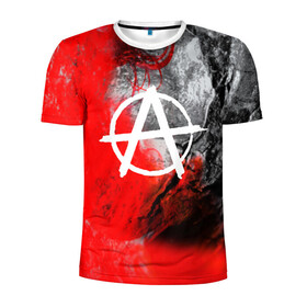 Мужская футболка 3D спортивная с принтом АНАРХИЯ в Ухте, 100% полиэстер с улучшенными характеристиками | приталенный силуэт, круглая горловина, широкие плечи, сужается к линии бедра | Тематика изображения на принте: anarchy | анархия | анархо коммунизм | граффити | символ | стена | череп