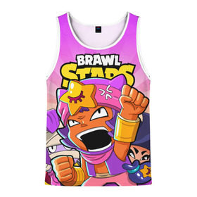 Мужская майка 3D с принтом BRAWL STARS SANDY в Ухте, 100% полиэстер | круглая горловина, приталенный силуэт, длина до линии бедра. Пройма и горловина окантованы тонкой бейкой | Тематика изображения на принте: brawl stars | brawl stars sandy | brawler | sandy | бравл старз | бравлер | сэнди
