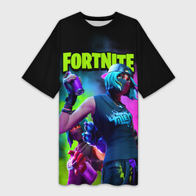 Платье-футболка 3D с принтом FORTNITE в Ухте,  |  | chapter 2 | fortnite | fortnite x | tilted teknique | игры | мисс будущее | фортнайт