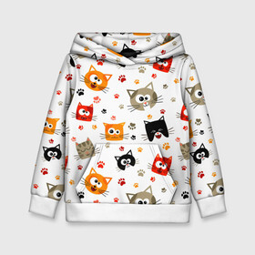 Детская толстовка 3D с принтом Котики с лапками в Ухте, 100% полиэстер | двухслойный капюшон со шнурком для регулировки, мягкие манжеты на рукавах и по низу толстовки, спереди карман-кенгуру с мягким внутренним слоем | cat | cats | kitten | кот | котенок | котики | коты | котята | котятки | кошки | лапа | лапки | лапы
