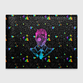 Обложка для студенческого билета с принтом Glitch man в Ухте, натуральная кожа | Размер: 11*8 см; Печать на всей внешней стороне | face | glitch | glitch face | галстук | глитч | глич | мужчина | психоделика | человек