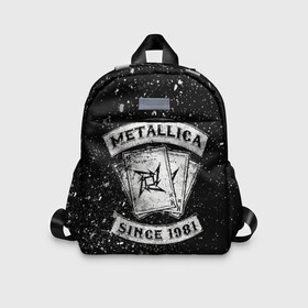 Детский рюкзак 3D с принтом Metallica в Ухте, 100% полиэстер | лямки с регулируемой длиной, сверху петелька, чтобы рюкзак можно было повесить на вешалку. Основное отделение закрывается на молнию, как и внешний карман. Внутри дополнительный карман. По бокам два дополнительных кармашка | album | black | concert | heavy | kirk | metal | metallica | music | rock | tolls | джеймс хэтфилд | кирк хэмметт | клифф бёртон | ларс ульрих | метал | металлика | трэш