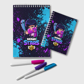 Блокнот с принтом BRAWL STARS BIBI в Ухте, 100% бумага | 48 листов, плотность листов — 60 г/м2, плотность картонной обложки — 250 г/м2. Листы скреплены удобной пружинной спиралью. Цвет линий — светло-серый
 | bibi | brawl | brawl stars | crow | leon | max | sally | shark | stars | акула | биби | бравл | бравл старс | браво старс | игра | компьютерная | кров | леон | леон акула | старс | шарк