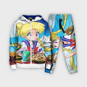 Детский костюм 3D с принтом Пицца Мун в Ухте,  |  | anime | food | japan | manga | pizza | sailor moon | аниме | девочка | девушка | еда | лунная призма | манга | пицца | сейлор мун | сэйлор мун | япония