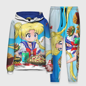 Мужской костюм 3D (с толстовкой) с принтом Пицца Мун в Ухте,  |  | anime | food | japan | manga | pizza | sailor moon | аниме | девочка | девушка | еда | лунная призма | манга | пицца | сейлор мун | сэйлор мун | япония