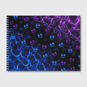 Альбом для рисования с принтом Marshmello в Ухте, 100% бумага
 | матовая бумага, плотность 200 мг. | Тематика изображения на принте: fortnite | fortnite2 | marshmello | игра | маршмеллоу | призрак | тень | фортнайт | черная дыра