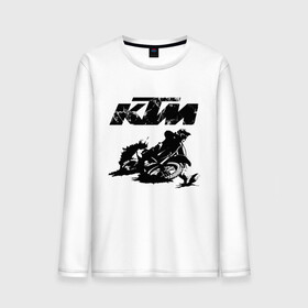 Мужской лонгслив хлопок с принтом KTM в Ухте, 100% хлопок |  | enduro | ktm | moto | motocycle | sportmotorcycle | ктм | мото | мотоспорт