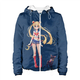 Женская куртка 3D с принтом СЕЙЛОР МУН в Ухте, ткань верха — 100% полиэстер, подклад — флис | прямой крой, подол и капюшон оформлены резинкой с фиксаторами, два кармана без застежек по бокам, один большой потайной карман на груди. Карман на груди застегивается на липучку | anime | japan | manga | sailor moon | аниме | девочка | девушка | лунная призма | манга | сейлор мун | сэйлор мун | япония