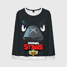 Мужской свитшот 3D с принтом Brawl Stars Voron в Ухте, 100% полиэстер с мягким внутренним слоем | круглый вырез горловины, мягкая резинка на манжетах и поясе, свободная посадка по фигуре | Тематика изображения на принте: voron | ворон