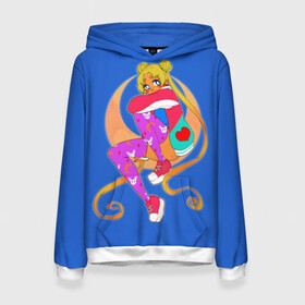 Женская толстовка 3D с принтом Луна в Ухте, 100% полиэстер  | двухслойный капюшон со шнурком для регулировки, мягкие манжеты на рукавах и по низу толстовки, спереди карман-кенгуру с мягким внутренним слоем. | anime | japan | manga | sailor moon | аниме | девочка | девушка | луна | лунная призма | манга | сейлор мун | сэйлор мун | япония