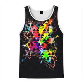 Мужская майка 3D с принтом MARSMELLO в Ухте, 100% полиэстер | круглая горловина, приталенный силуэт, длина до линии бедра. Пройма и горловина окантованы тонкой бейкой | Тематика изображения на принте: christopher comstock | dj | fortnite | game | gamer | marshmello | music | диджей | игры | клубная музыка | клубняк | крис комсток | маршмеллоу | музыка | фортнайт