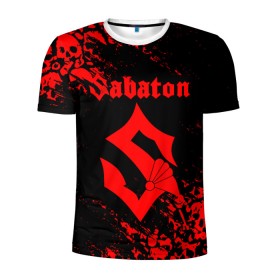 Мужская футболка 3D спортивная с принтом SABATON в Ухте, 100% полиэстер с улучшенными характеристиками | приталенный силуэт, круглая горловина, широкие плечи, сужается к линии бедра | sabaton | skull | даниель муллбак | йоаким броден | крис рёланд | оскар монтелиус | пэр сундстрём | рикард сунден | сабатон | скелет | тоббе энглунд | томми юханссон | ханнес ван дал | черепа
