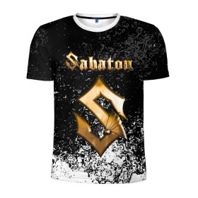Мужская футболка 3D спортивная с принтом SABATON в Ухте, 100% полиэстер с улучшенными характеристиками | приталенный силуэт, круглая горловина, широкие плечи, сужается к линии бедра | sabaton | skull | даниель муллбак | йоаким броден | крис рёланд | оскар монтелиус | пэр сундстрём | рикард сунден | сабатон | скелет | тоббе энглунд | томми юханссон | ханнес ван дал | черепа