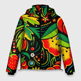 Мужская зимняя куртка 3D с принтом Цветы в Ухте, верх — 100% полиэстер; подкладка — 100% полиэстер; утеплитель — 100% полиэстер | длина ниже бедра, свободный силуэт Оверсайз. Есть воротник-стойка, отстегивающийся капюшон и ветрозащитная планка. 

Боковые карманы с листочкой на кнопках и внутренний карман на молнии. | Тематика изображения на принте: клубника | кружева | рисунок | фальклер | цветы | ягоды