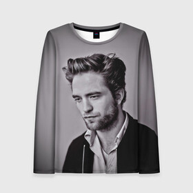 Женский лонгслив 3D с принтом Роберт в Ухте, 100% полиэстер | длинные рукава, круглый вырез горловины, полуприлегающий силуэт | batman | robert pattinson | the batman | twilight | бэтмен | роберт паттинсон | сумерки