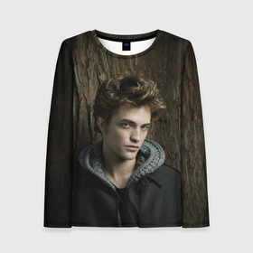 Женский лонгслив 3D с принтом РОБ в Ухте, 100% полиэстер | длинные рукава, круглый вырез горловины, полуприлегающий силуэт | batman | robert pattinson | the batman | twilight | бэтмен | роберт паттинсон | сумерки