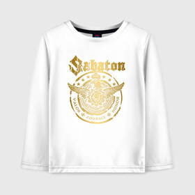 Детский лонгслив хлопок с принтом SABATON в Ухте, 100% хлопок | круглый вырез горловины, полуприлегающий силуэт, длина до линии бедер | sabaton | даниель муллбак | йоаким броден | крис рёланд | оскар монтелиус | пэр сундстрём | рикард сунден | сабатон | тоббе энглунд | томми юханссон | ханнес ван дал