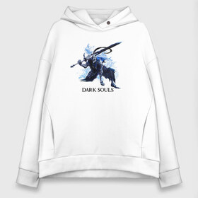 Женское худи Oversize хлопок с принтом Dark Souls в Ухте, френч-терри — 70% хлопок, 30% полиэстер. Мягкий теплый начес внутри —100% хлопок | боковые карманы, эластичные манжеты и нижняя кромка, капюшон на магнитной кнопке | dark souls | demon | fire | game | воин | герой | дарк соулс | демон | душа | игра | лед | меч | надпись | огонь | персонаж | рыцарь | темные души