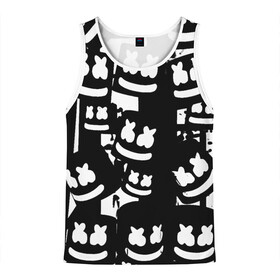 Мужская майка 3D с принтом Marshmello в Ухте, 100% полиэстер | круглая горловина, приталенный силуэт, длина до линии бедра. Пройма и горловина окантованы тонкой бейкой | marshmello | диджей | клуб | клубная музыка | маршмеллоу | маршмэлло | маршмэллоу | музыка | электронная