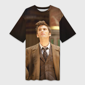 Платье-футболка 3D с принтом 10 ДОКТОР в Ухте,  |  | david tennant | doctor who | jodie whittaker | matt smith | space | tardis | time | время | девид теннант | джоди уиттакер | доктор | доктор кто | космос | мэтт смит | тардис