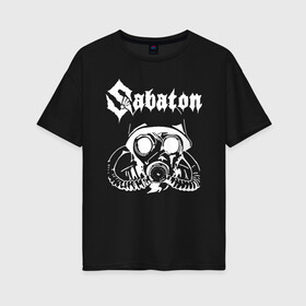 Женская футболка хлопок Oversize с принтом SABATON в Ухте, 100% хлопок | свободный крой, круглый ворот, спущенный рукав, длина до линии бедер
 | sabaton | даниель муллбак | йоаким броден | крис рёланд | оскар монтелиус | пэр сундстрём | рикард сунден | сабатон | тоббе энглунд | томми юханссон | ханнес ван дал