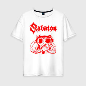 Женская футболка хлопок Oversize с принтом SABATON в Ухте, 100% хлопок | свободный крой, круглый ворот, спущенный рукав, длина до линии бедер
 | sabaton | даниель муллбак | йоаким броден | крис рёланд | оскар монтелиус | пэр сундстрём | рикард сунден | сабатон | тоббе энглунд | томми юханссон | ханнес ван дал