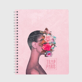 Тетрадь с принтом Trap Paris в Ухте, 100% бумага | 48 листов, плотность листов — 60 г/м2, плотность картонной обложки — 250 г/м2. Листы скреплены сбоку удобной пружинной спиралью. Уголки страниц и обложки скругленные. Цвет линий — светло-серый
 | colson baker | machine gun kelly | mgk | rap. рэп рок | колсон бэйкер | реп | репер | рэп