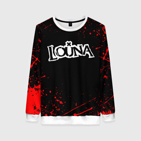 Женский свитшот 3D с принтом LOUNA в Ухте, 100% полиэстер с мягким внутренним слоем | круглый вырез горловины, мягкая резинка на манжетах и поясе, свободная посадка по фигуре | louna | tracktor bowling | альтернативный метал | альтернативный рок | гранж | лу | луна | ню метал | панк рок | хард рок