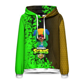 Мужская толстовка 3D с принтом Brawl stars LEON в Ухте, 100% полиэстер | двухслойный капюшон со шнурком для регулировки, мягкие манжеты на рукавах и по низу толстовки, спереди карман-кенгуру с мягким внутренним слоем. | bea | brawl stars | bull | colt | crow | leon | leon shark | shark | stars | акула | берли | биа | ворон | динамайк | кольт | леон | леон акула | нита | спайк | шелли | эль примо