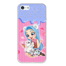 Чехол для iPhone 5/5S матовый с принтом Enchantimals в Ухте, Силикон | Область печати: задняя сторона чехла, без боковых панелей | Тематика изображения на принте: enchantimals | детское | для девочек | зверюшки | игрушки | куклы | энчантималс