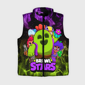 Женский жилет утепленный 3D с принтом BRAWL STARS SPIKE в Ухте,  |  | bea | brawl stars | brawl stars spike | brawler | colt | leon shark | rosa | spike | беа | бравл старз | бравлер | кольт | леон акула | роза | спайк