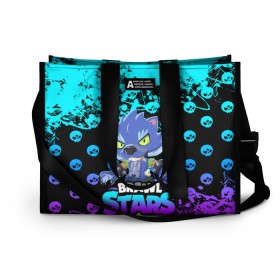 Сумка-шоппер 3D с принтом Brawl stars leon оборотень. в Ухте, 100% полиэстер | застегивается на металлическую кнопку; внутренний карман застегивается на молнию. Стенки укреплены специальным мягким материалом, чтобы защитить содержимое от несильных ударов
 | 8 bit | bea | bib | brawl stars | crow | leon | max | nita | sally leon | shark | акула | биа | биби | бравл старс | ворон | игра | леон | макс | нита | оборотень | салли леон | сэлли леон | шарк