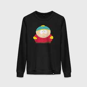 Женский свитшот хлопок Картман: в Ухте, 100% хлопок | прямой крой, круглый вырез, на манжетах и по низу широкая трикотажная резинка  | south park | баттерс | брафловский | кайл | кайл брофловски | картман | кенни | палка истины | стэнли марш | эрик картман | южный парк